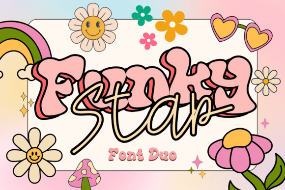 Funky Star Duo Typeface for Retro Branding